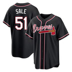 Atlanta Braves #51 Chris Sale Player Black BUTLER Fashion Out Game Stitched Jerseys