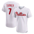 Philadelphia Phillies #7 Trea Turner White BUTLER Home Elite Jersey