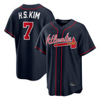 Atlanta Braves #7 Ha-Seong Kim Player Navy BUTLER Home Game Stitched Jerseys