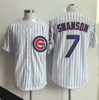 Chicago Cubs #7 Dansby Swanson White BUTLER Home Limited Stitched Jersey