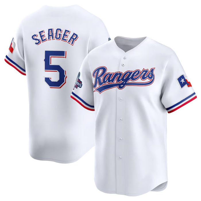 Texas Rangers #5 Corey Seager White BUTLER 2023 World Series Champions Stitched Jersey