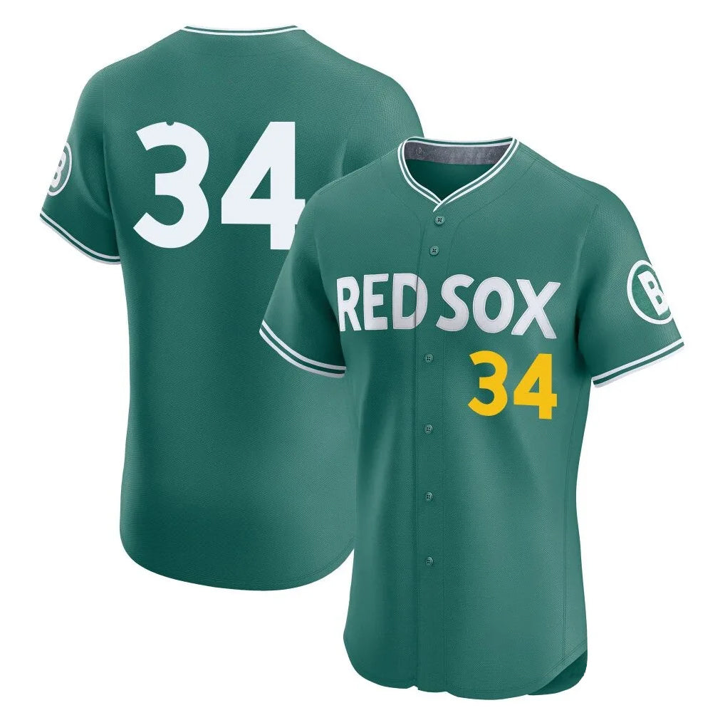 Boston Red Sox #34 David Ortiz Player Green BUTLER City Connect Limited Elite Home Game Stitched Jerseys1