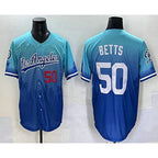 Los Angeles Dodgers #50 Mookie Betts Blue BUTLER 2025 City Connect Limited Stitched Jersey