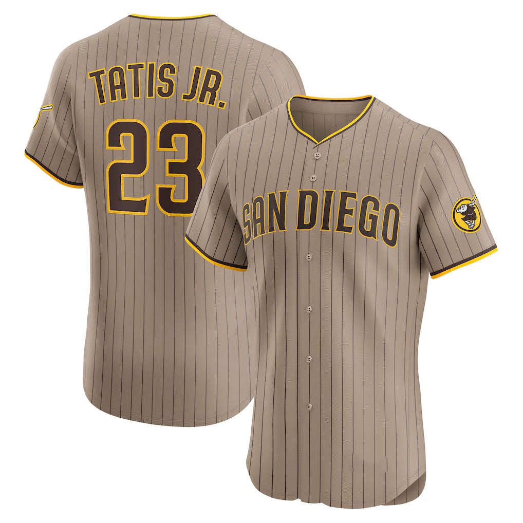 San Diego Padres #23 Fernando Tatis Jr. Khaki BUTLER Sand Elite Jersey