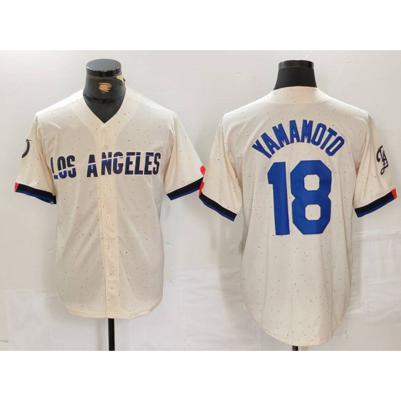 Los Angeles Dodgers #18 Yoshinobu Yamamoto Cream BUTLER 2024 City Connect Limited Stitched Jersey