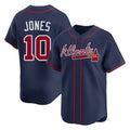 Atlanta Braves #10 Chipper Jones Player Navy BUTLER Limited Home Game Stitched Jerseys