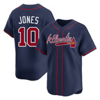 Atlanta Braves #10 Chipper Jones Player Navy BUTLER Limited Home Game Stitched Jerseys