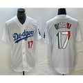 Los Angeles Dodgers #17 Shohei Ohtani Number Mexico White BUTLER Cool Base Stitched Jersey 2