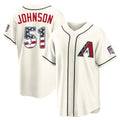 Arizona Diamondbacks #51 Randy Johnson Player Cream BUTLER USA 250 Fourth of July Home Game Stitched Jerseys