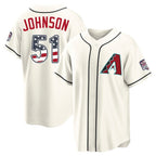 Arizona Diamondbacks #51 Randy Johnson Player Cream BUTLER USA 250 Fourth of July Home Game Stitched Jerseys