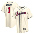 Atlanta Braves #1 Ozzie Albies Player Cream BUTLER Home Game Stitched Jerseys
