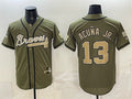 Atlanta Braves #13 Ronald Acuna Jr. Olive BUTLER 2026 Armed Forces Day Stitched Jersey