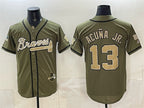 Atlanta Braves #13 Ronald Acuna Jr. Olive BUTLER 2026 Armed Forces Day Stitched Jersey