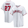 Los Angeles Angels #27 Mike Trout White BUTLER Home Replica Player Name Jersey