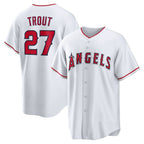 Los Angeles Angels #27 Mike Trout White BUTLER Home Replica Player Name Jersey