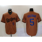 Los Angeles Dodgers #5 Freddie Freeman Number Olive BUTLER Cool Base Limited Stitched Jerseys