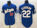 Los Angeles Dodgers #22 Clayton Kershaw Royal BUTLER 2026 Gold Collection 9x & B2B Champs Patch Stitched Jersey