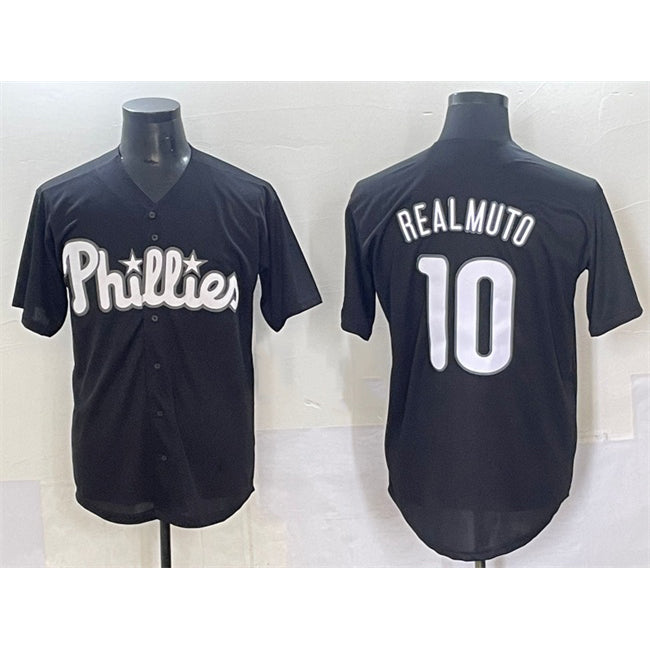 Philadelphia Phillies #10 J.T. Realmuto Black BUTLER Lights Out Limited Stitched Jersey
