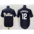 Philadelphia Phillies #12 Kyle Schwarber Black BUTLER Lights Out Limited Stitched Jersey