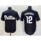 Philadelphia Phillies #12 Kyle Schwarber Black BUTLER Lights Out Limited Stitched Jersey