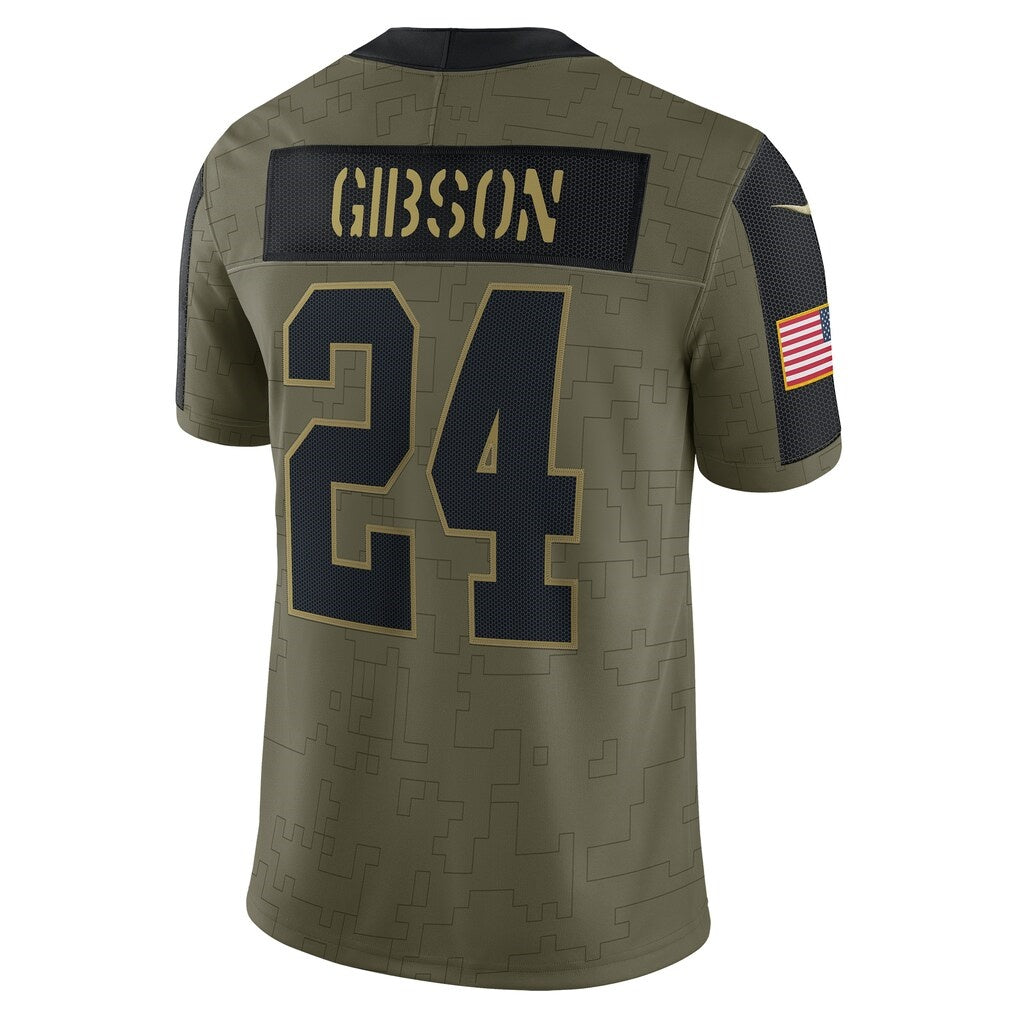 W.Football Team #24 Antonio Gibson Olive BUTLER Salute To Service Limited Player Jersey