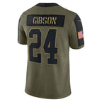 W.Football Team #24 Antonio Gibson Olive BUTLER Salute To Service Limited Player Jersey