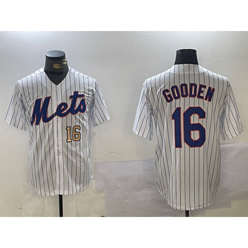 New York Mets #16 Dwight Gooden White BUTLER Cool Base Stitched Jerseys