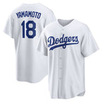 Los Angeles Dodgers #18 Yoshinobu Yamamoto White BUTLER Home Replica Player Jersey