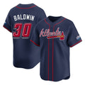 Atlanta Braves #30 Drake Baldwin Player Navy BUTLER 2025 Speedway Classic Home Game Stitched Jerseys