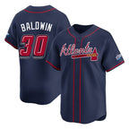 Atlanta Braves #30 Drake Baldwin Player Navy BUTLER 2025 Speedway Classic Home Game Stitched Jerseys