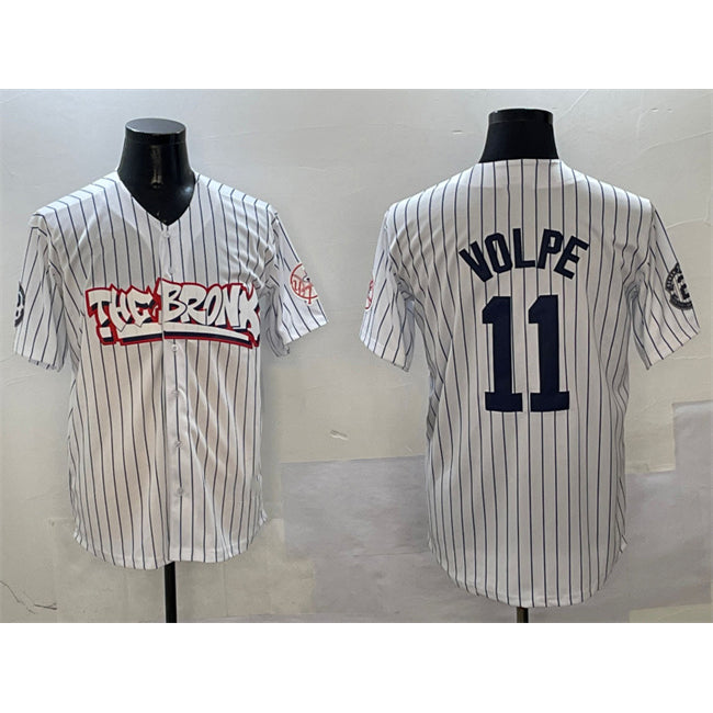 New York Yankees #11 Anthony Volpe White BUTLER Bronx Graffiti Vapor Limited Stitched Jersey
