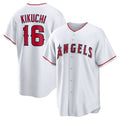 Los Angeles Angels #16 Yusei Kikuchi White BUTLER Home Replica Jersey