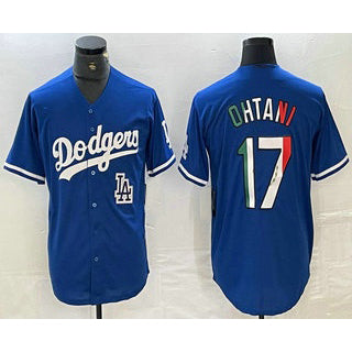 Los Angeles Dodgers #17 Shohei Ohtani Mexico Blue BUTLER Cool Base Stitched Jersey 2