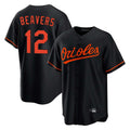 Baltimore Orioles #12 Dylan Beavers Player Black BUTLER Home Game Stitched Jerseys