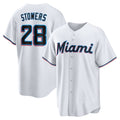 Miami Marlins #28 Kyle Stowers White BUTLER Home Replica Jersey