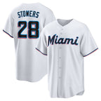 Miami Marlins #28 Kyle Stowers White BUTLER Home Replica Jersey