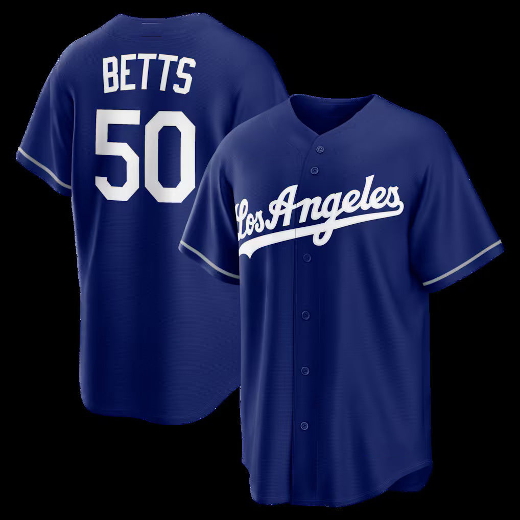 Los Angeles Dodgers #50 Mookie Betts Royal BUTLER Alternate Replica Jersey