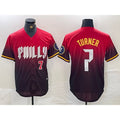 Philadelphia Phillies #7 Trea Turner Red BUTLER 2024 City Player Number Cool Base Jerseys