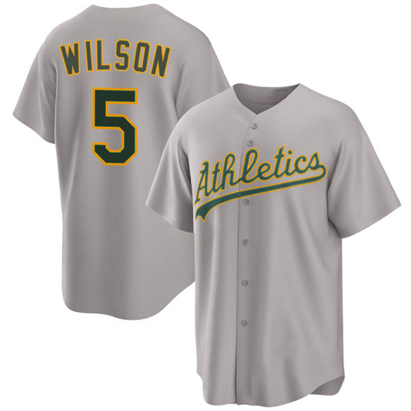 Oakland Athletics #5 Jacob Wilson Gray BUTLER 2024 Away Limited Stitched Jersey