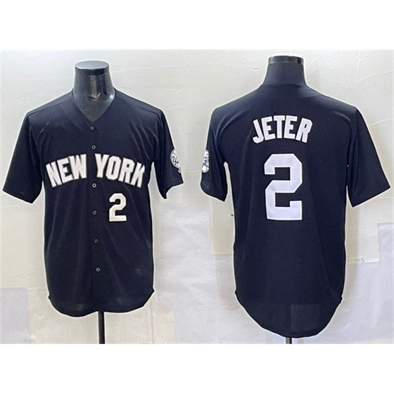 New York Yankees #2 Derek Jeter Black BUTLER Limited Stitched Jersey