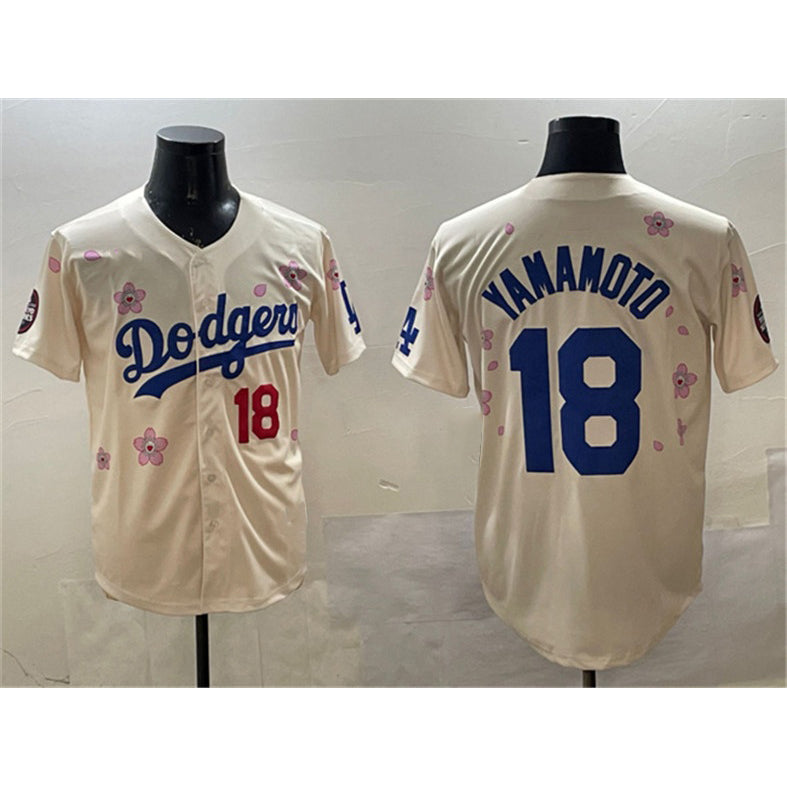 Los Angeles Dodgers #18 Yoshinobu Yamamoto Cream BUTLER 2025 Tokyo Series Limited Stitched Jersey