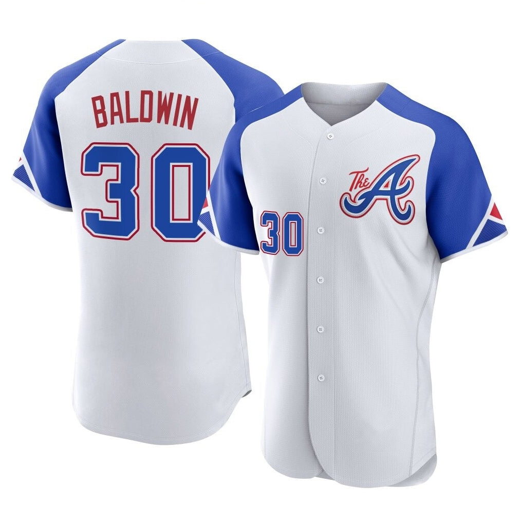 Atlanta Braves #30 Drake Baldwin Player White BUTLER City Connect Limited Elite Home Game Stitched Jerseys