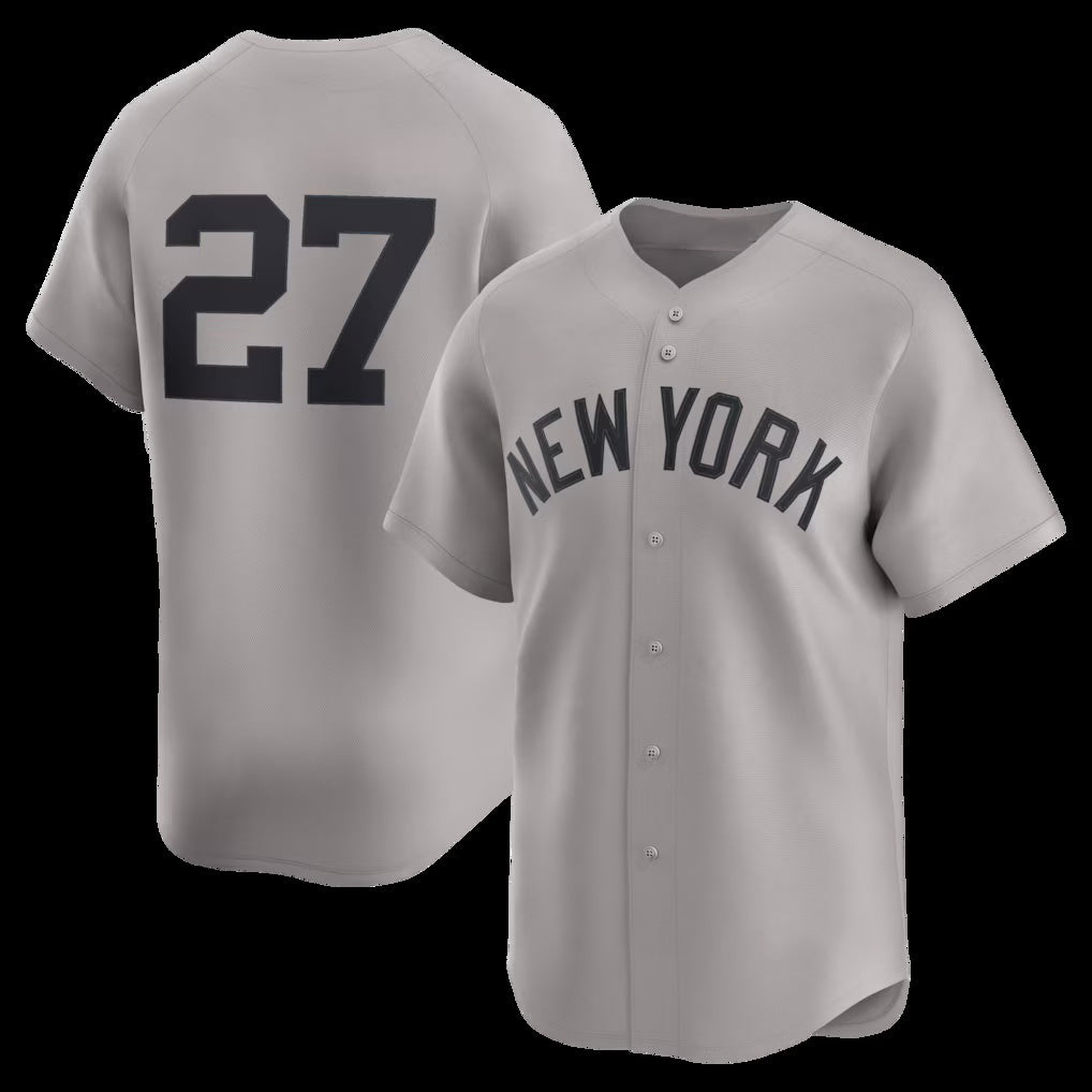 New York Yankees #27 Giancarlo Stanton Gray BUTLER Road Limited Player Jersey
