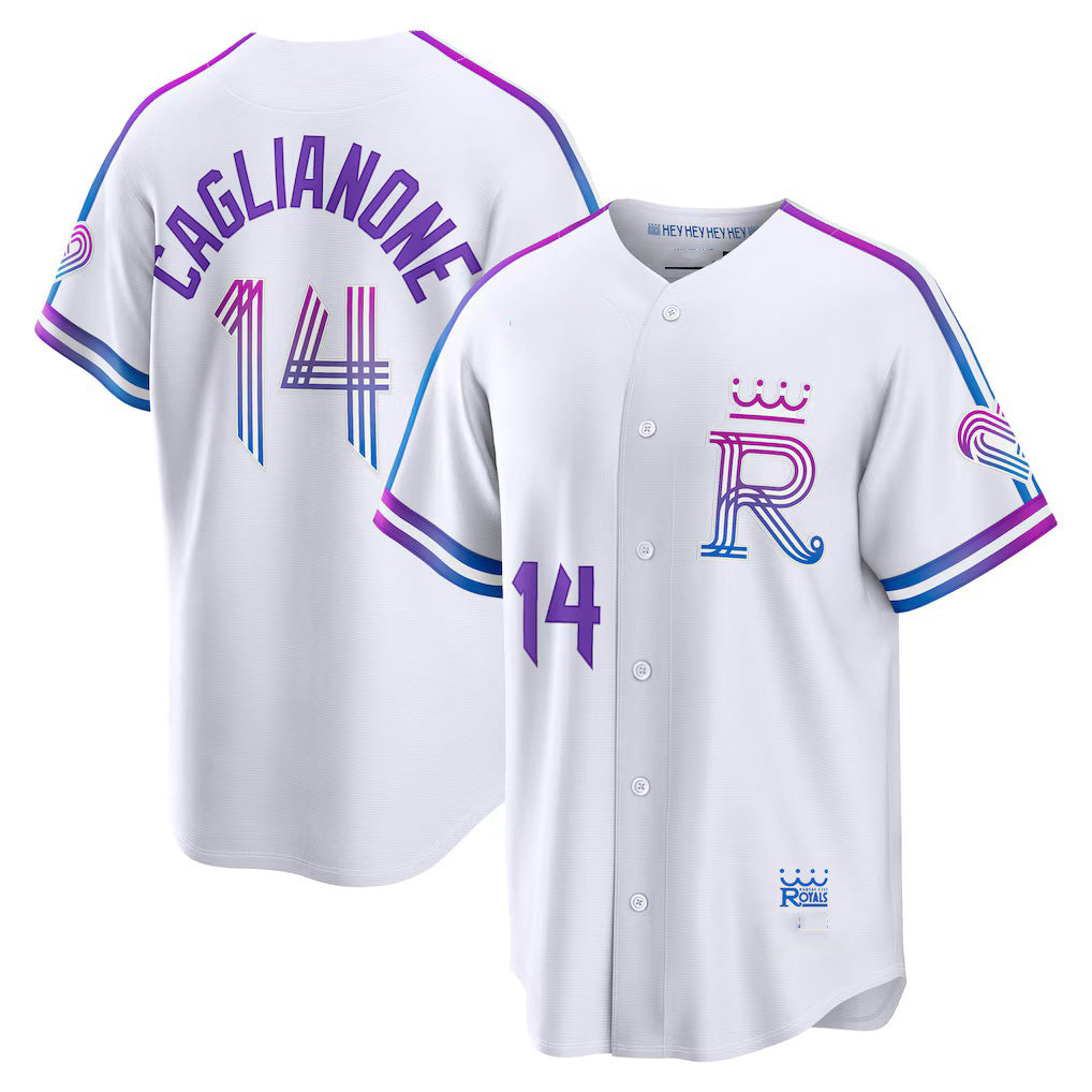 Kansas City Royals #14 Jac Caglianone White BUTLER 2026 City Connect Stadium Jersey