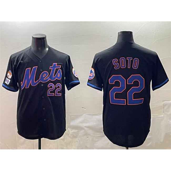 New York Mets #22 Juan Soto Black BUTLER 2025 Spring Training Cool Base Stitched Jersey