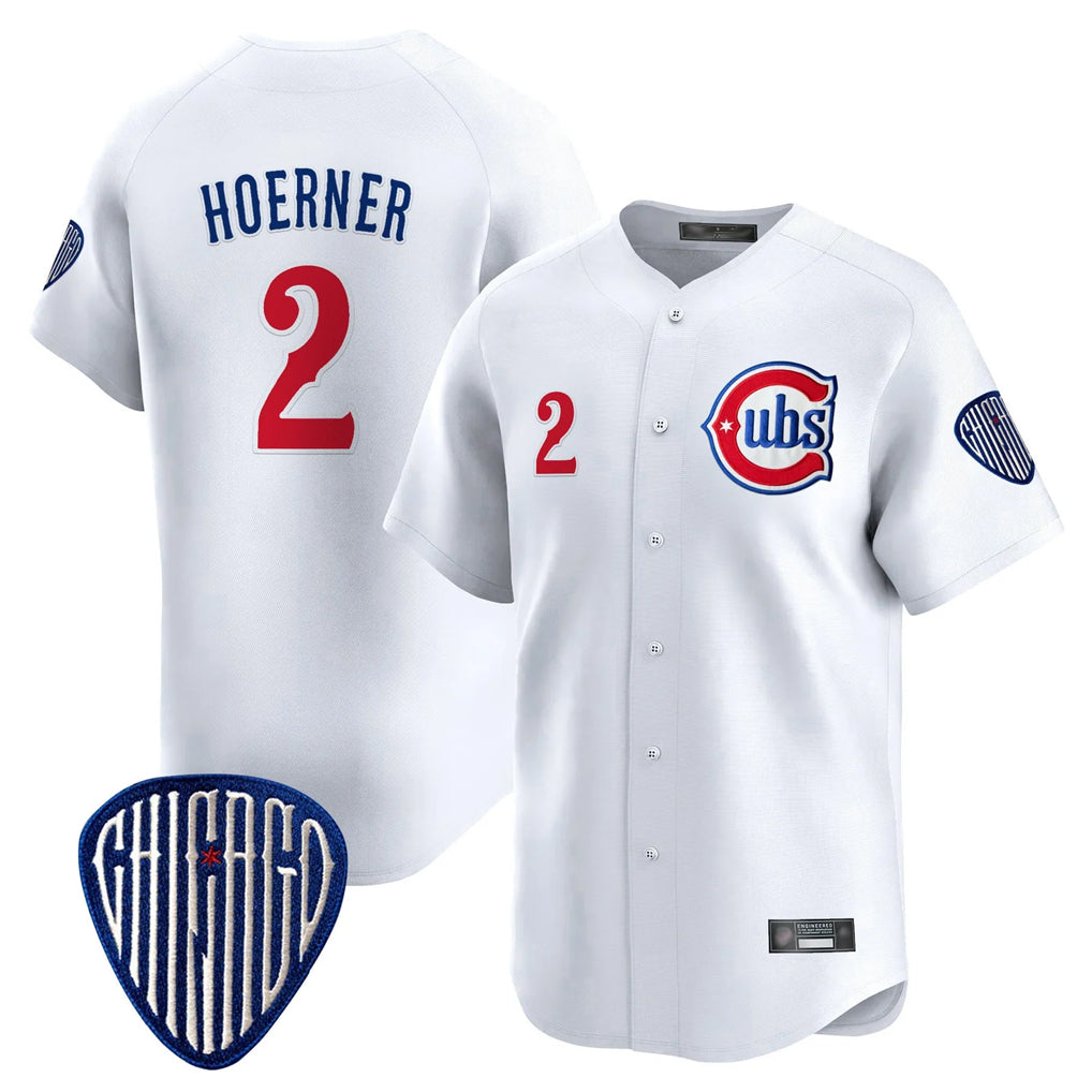 Chicago Cubs #2 Nico Hoerner Player White BUTLER Vapor Premier Limited Home Stitched Jerseys